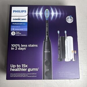 Brand New Philips Sonicare ProfessionalClean 2-Pack HX7513 Black White Sealed